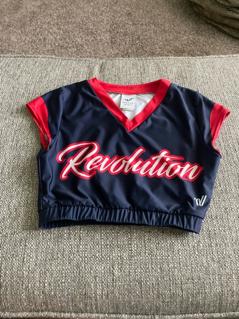 Varsity Navy and Red Cropped Top set